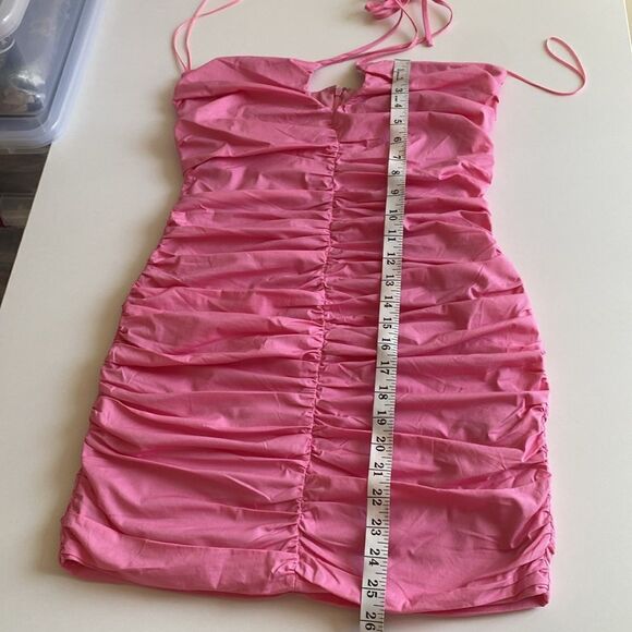 WAYF Beverly Halter Ruched Keyhole Mini Dress Size Small - Picture 13 of 13